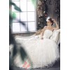 Aine - Drop Waist Feathered Wedding Gown